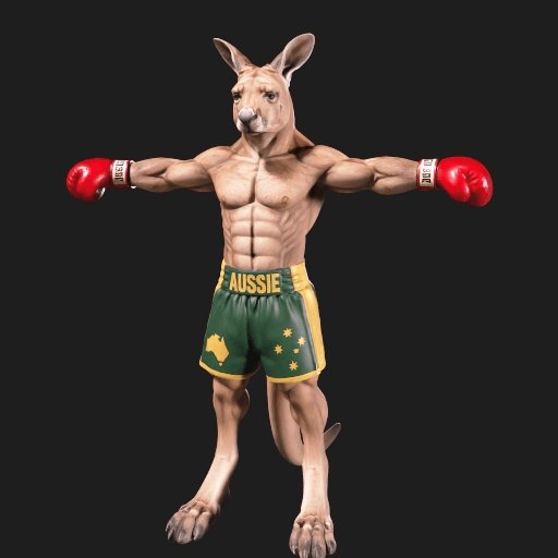 Boxing Kangaroo Pack — Aussie T-pose textured preview