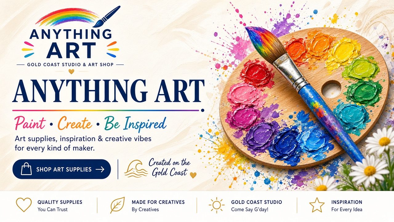 Anything Art — Gold Coast studio and art shop banner