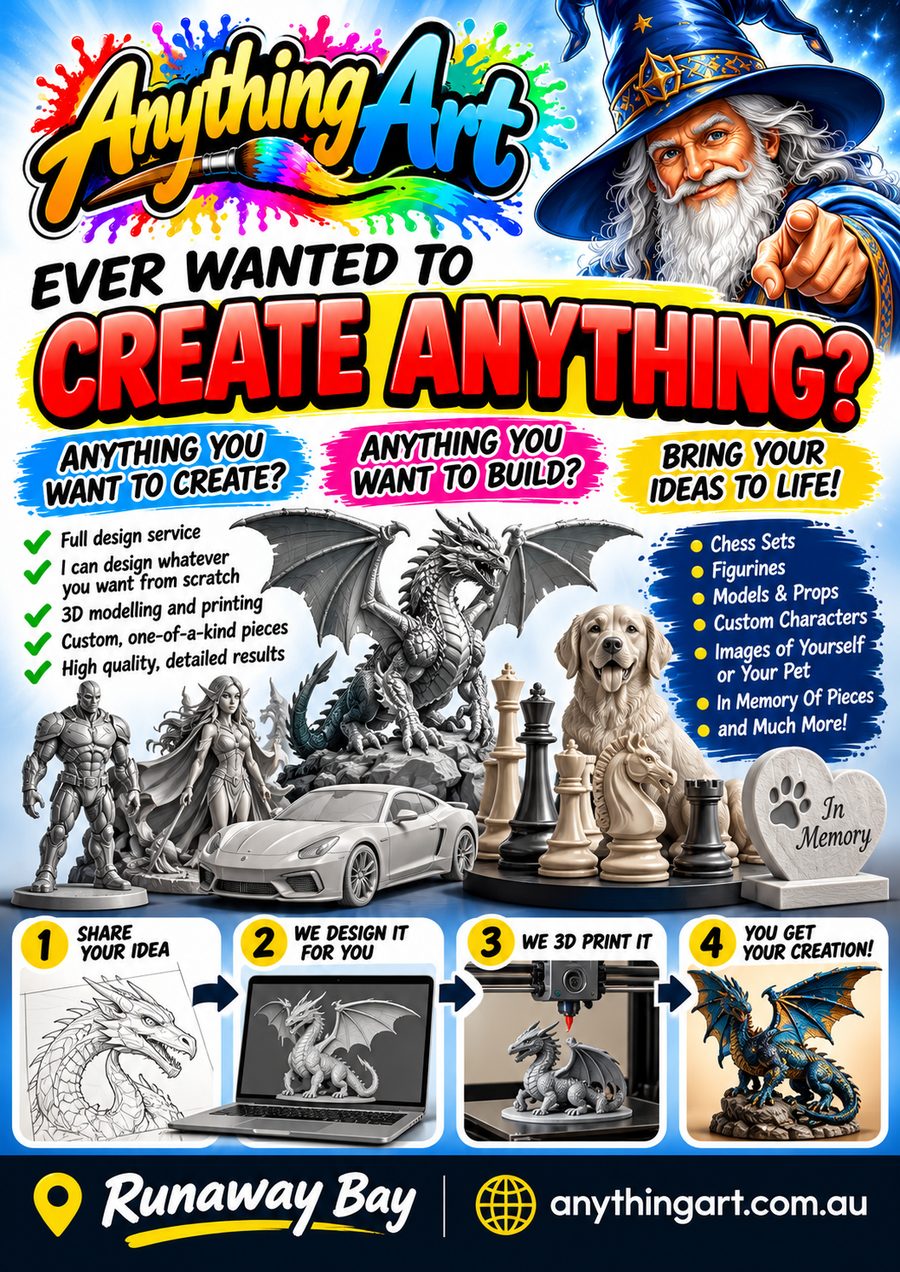 Anything Art, ever wanted to create anything, Runaway Bay.